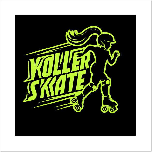 Roller Skater Girl Wall Art by LENTEE